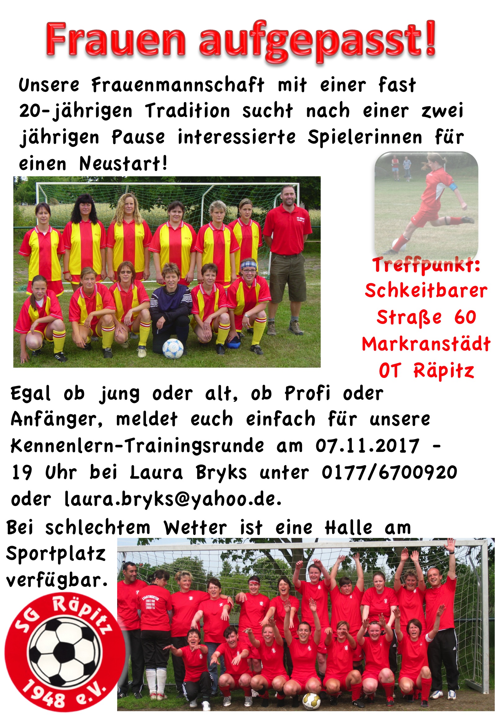 Frauenmannschaft Spielersuche