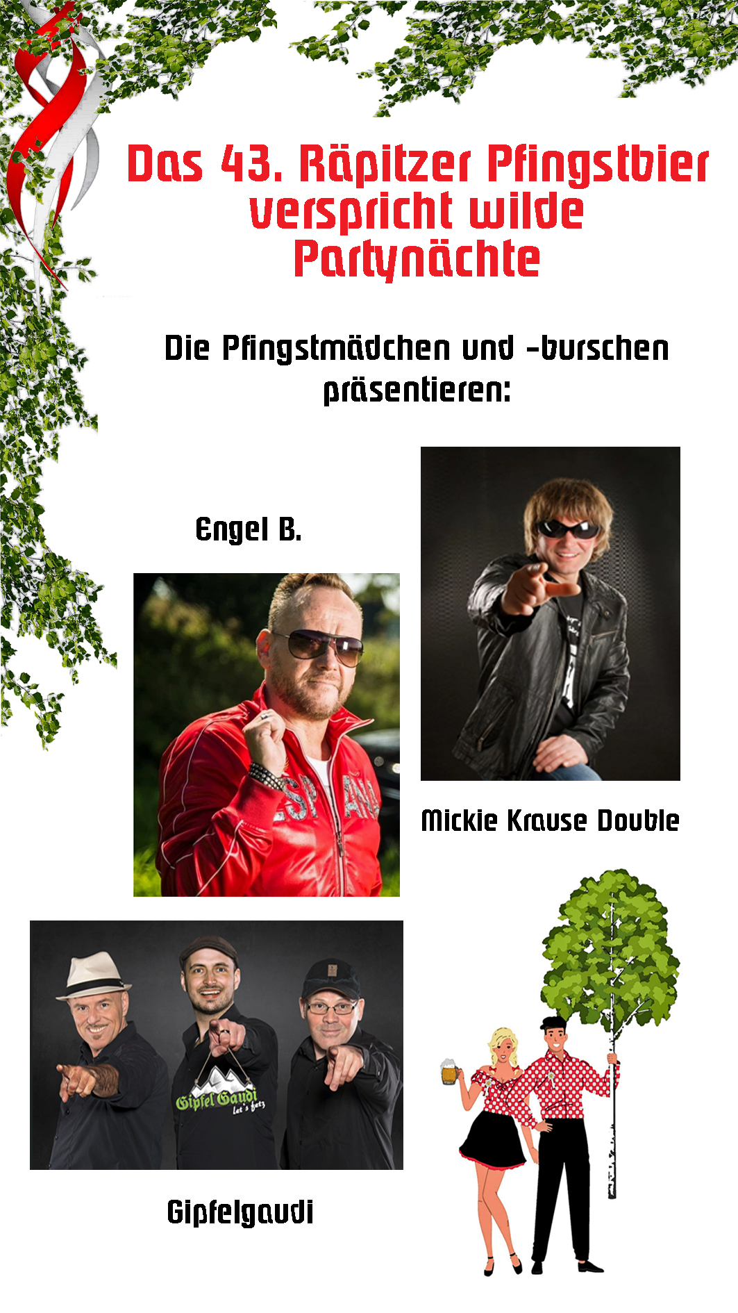 Pfingstparty am Samstag,  Pfingstgaudi am Sonntag