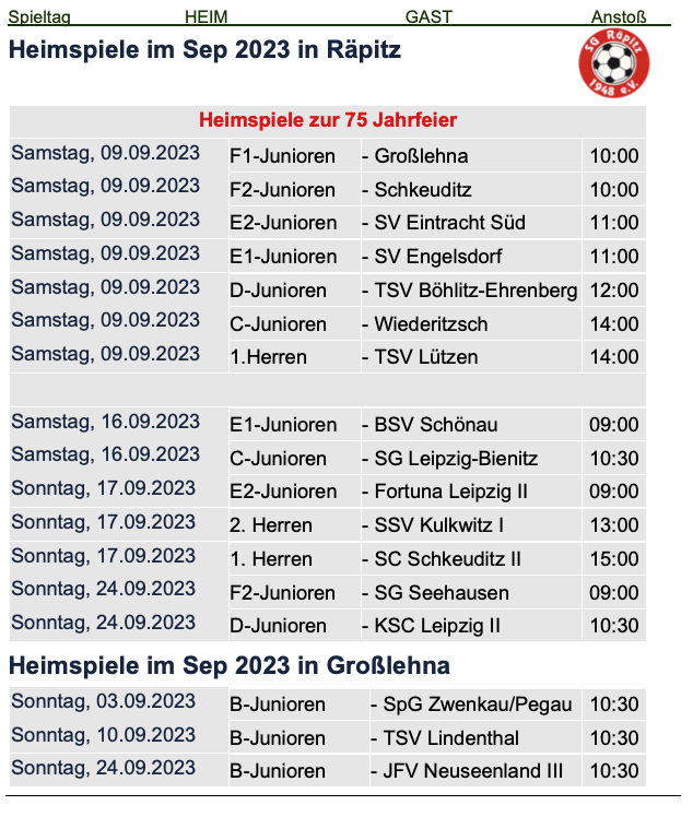 Heimspiele Se 2023