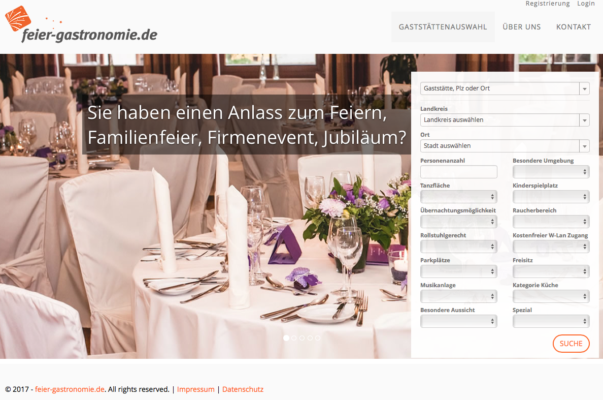 feier gastronomie Portal.de